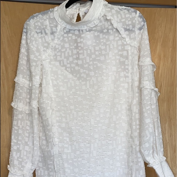 IRO Mijo Woven Ruffle Dress In White - Picture 5 of 14